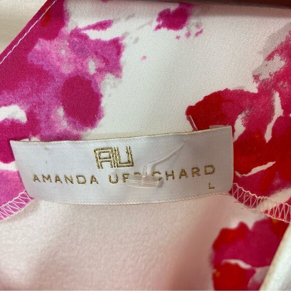 Ladies Amanda Uprichard Whote with Pink Floral With Scalloped Bow Back Large - Picture 9 of 11